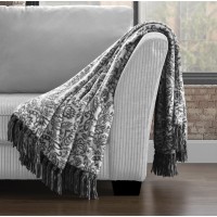 Darby Home Co Pouncy Super Soft Plush Damask Throw DRBH7321